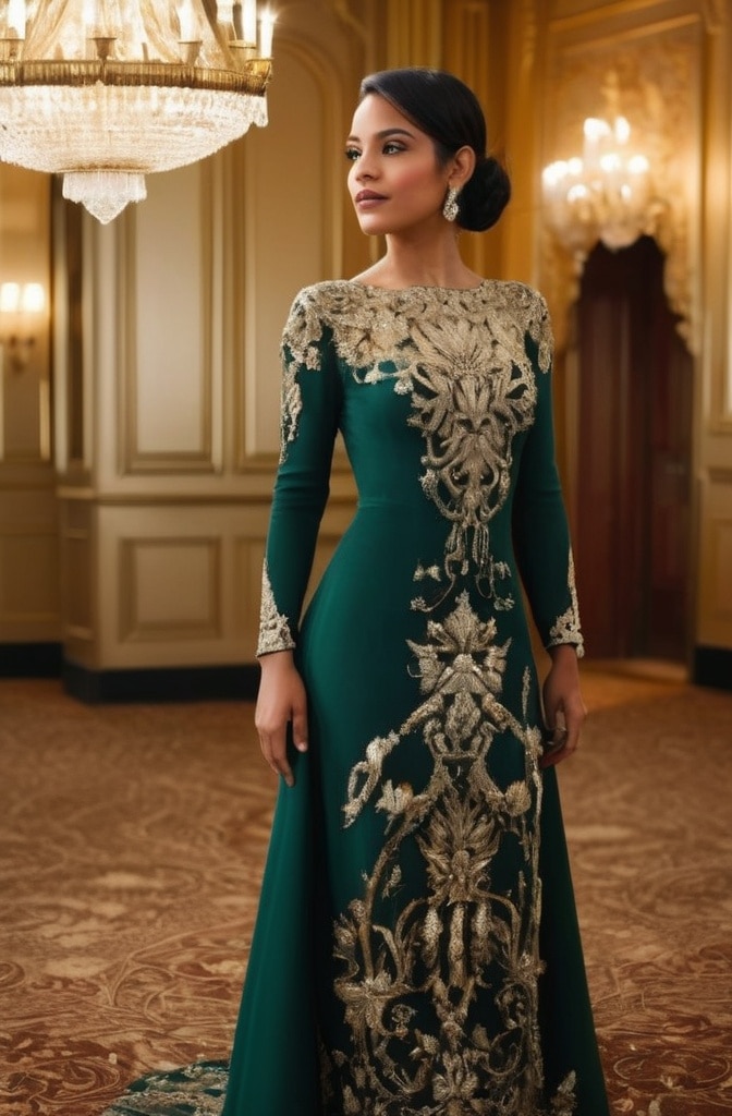  Embellished Midi Dress