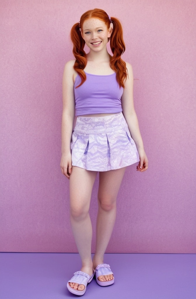 Platform Flip-Flops and Mini Skirt