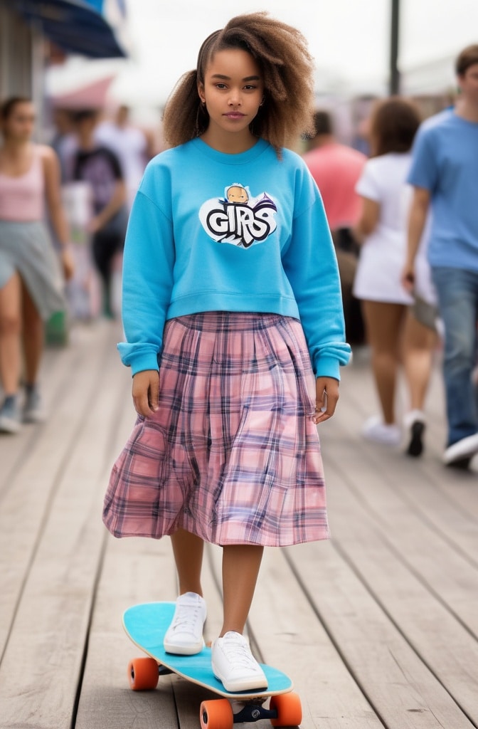 Platform Sneakers and Midi Skirts