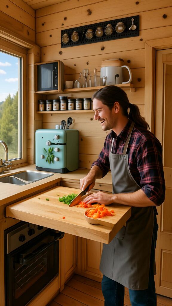 Fold-Down Prep Surfaces