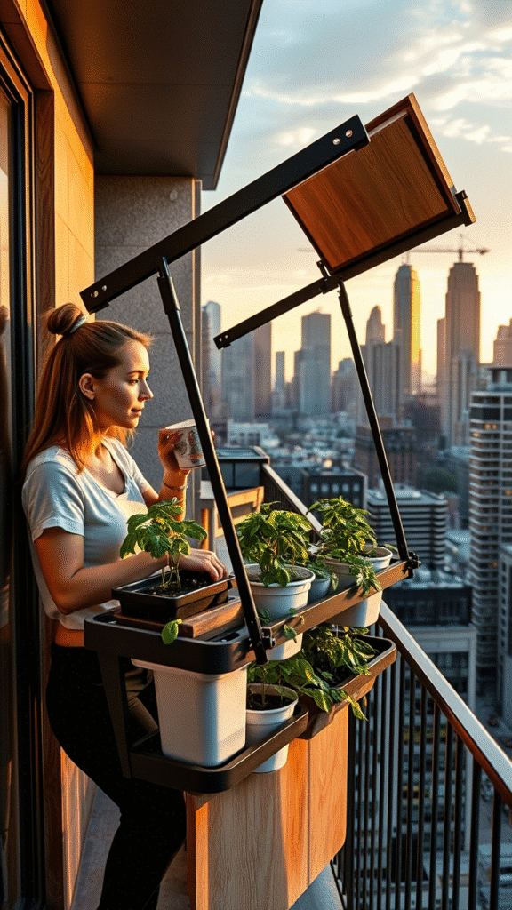 Fold-Down Balcony Gardens