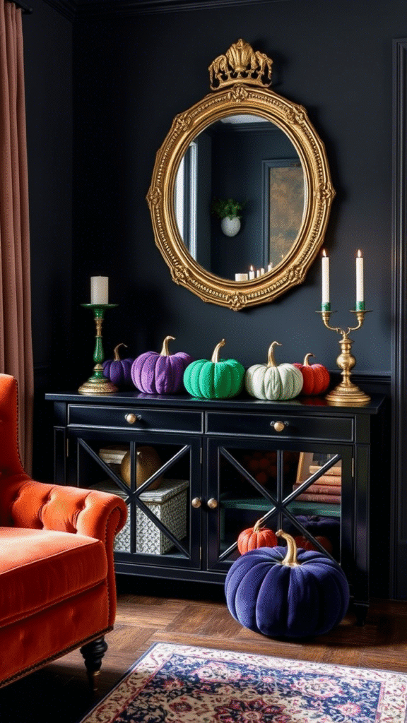 Velvet Pumpkins in Dark Jewel Tones