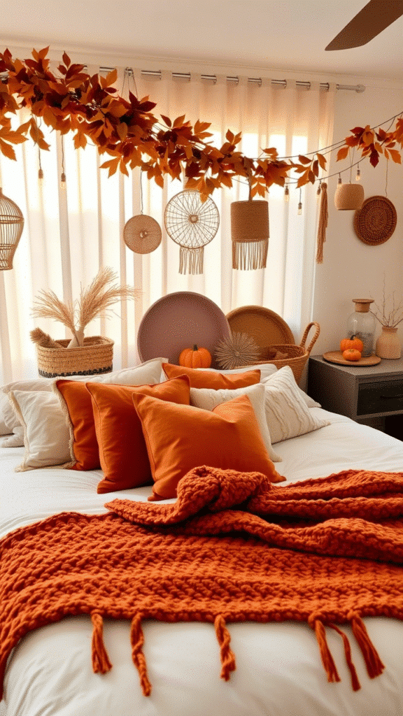 Pumpkin-Spiced Throw Pillows and Blankets