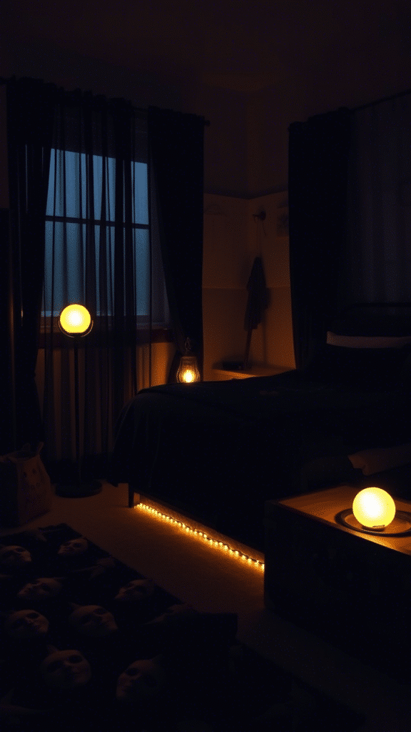 Ambient Floor Lighting with Warm Bulbs