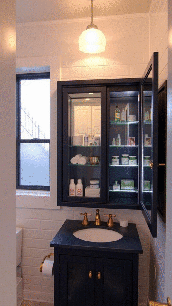 Add a Medicine Cabinet with Mirrored Front