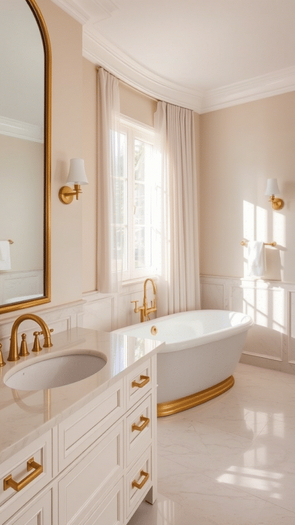 Brushed Gold and Warm Brass Fixtures