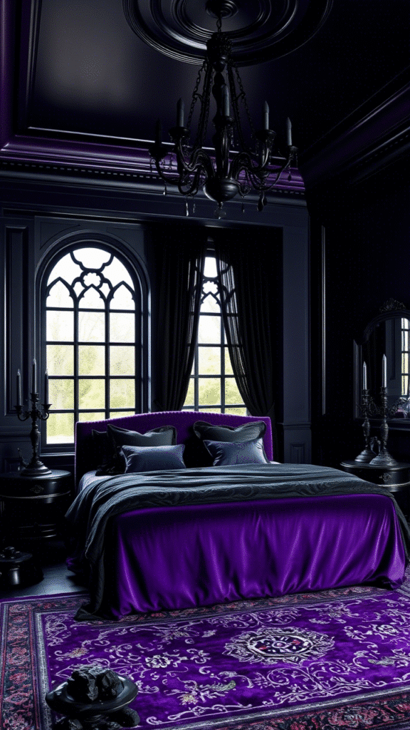 Deep Purple and Black Color Scheme