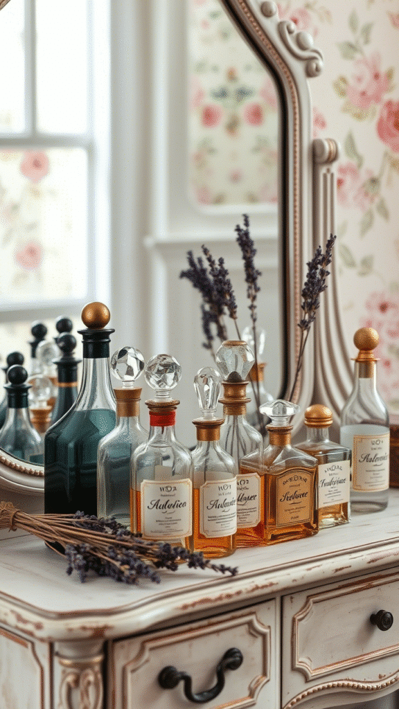 Create Visual Interest with Vintage Perfume Bottles