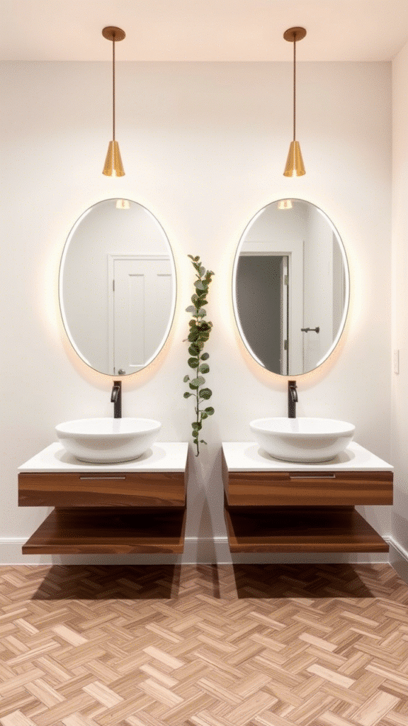 Dual Vanity Mirror Arrangement