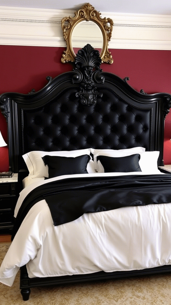 Statement Headboard in Dark Wood or Upholstery